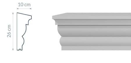 Corniche intermédiaire GP6 : Design élégant avec des courbes raffinées