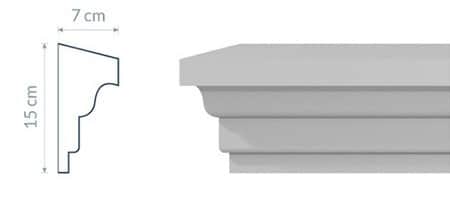 Corniche intermédiaire GP10 : profilé motif d’escalier