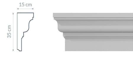 Corniche intermédiaire GP17 : Courbes Élégantes et Design Minimaliste