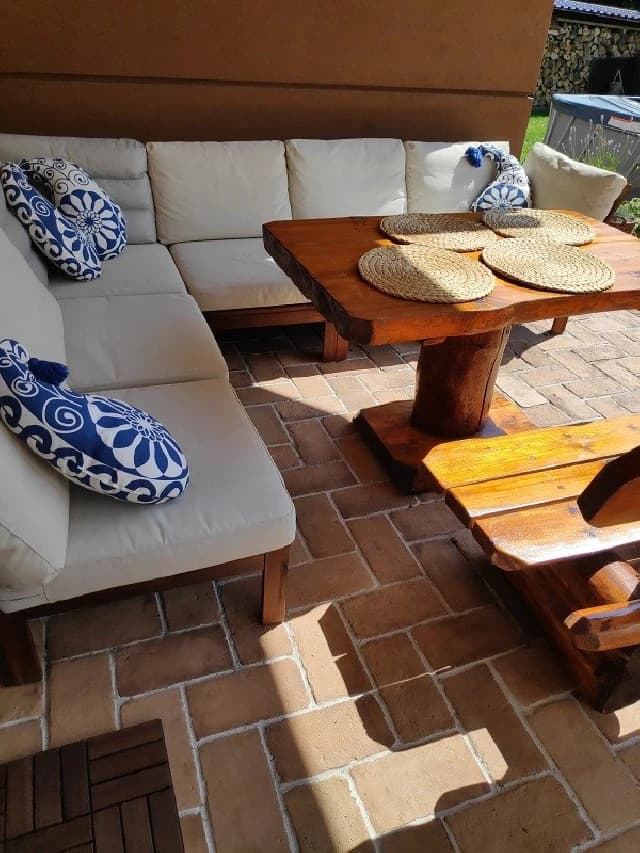 Terrassenziegel beige-braun 1,5 cm – L: 13,5 cm x H: 27 cm x D: 3,5 cm