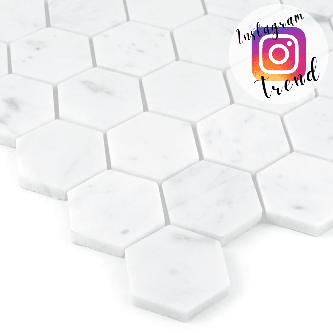 Mosaïque Carrara White Hexagon 48