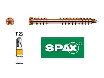 5,0×50 SPAX rostfri träskruv A2 "gammalt guld"