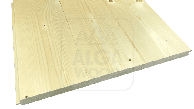 Poutre en rondins de pin/épicéa 40×170, plafond-plancher, façade PHASE C+C classe AB – AlgaWood