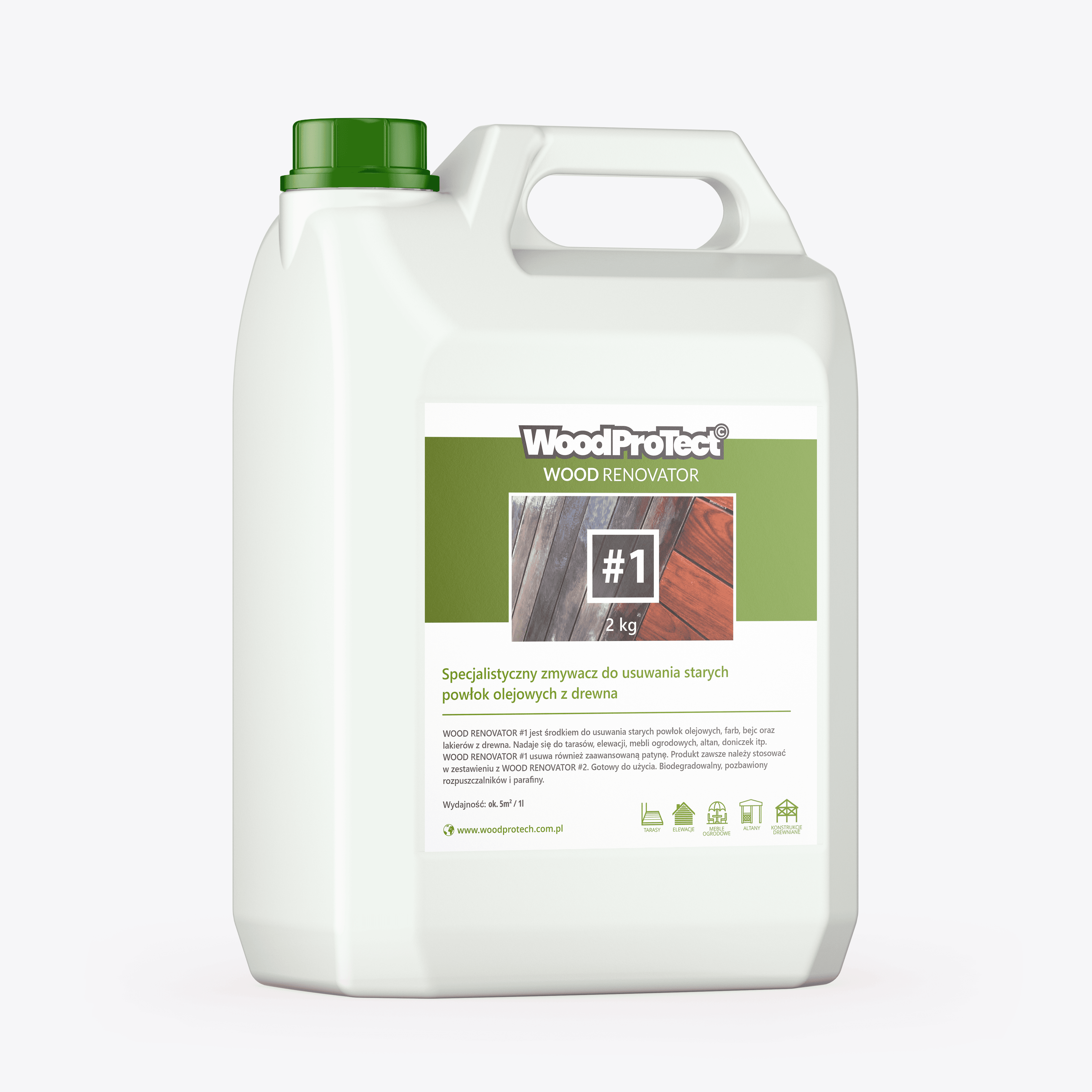 WoodProTect – Gel pour enlever les anciennes couches d'huile du bois 2kg