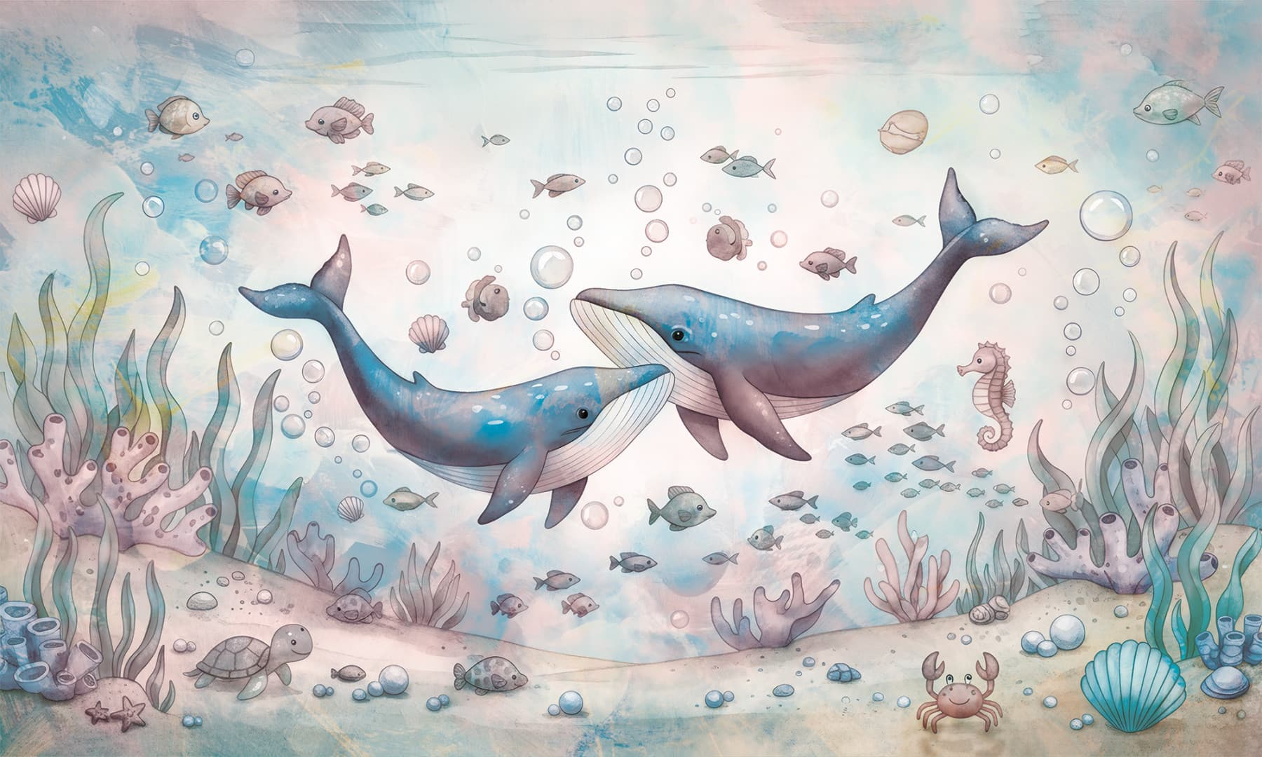 Papier peint Blue Sea Pink