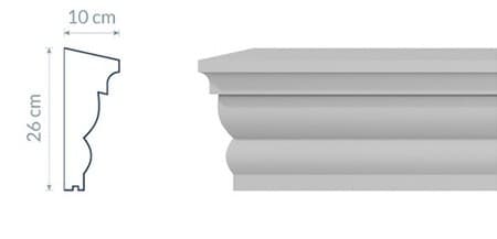Corniche intermédiaire GP6 : Design élégant avec des courbes raffinées