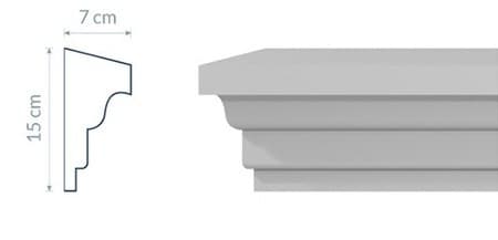 Corniche intermédiaire GP10 : profilé motif d’escalier