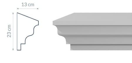 Corniche intermédiaire GP12 élégante avec profil sculpté