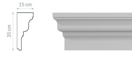 Corniche intermédiaire GP17 : Courbes Élégantes et Design Minimaliste