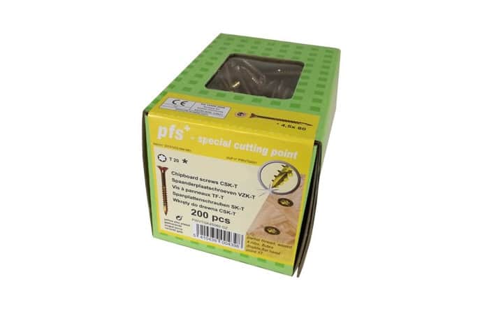 Vis à bois zinc jaune 5 × 8 cm TORX 25 – paquet de 200 pièces