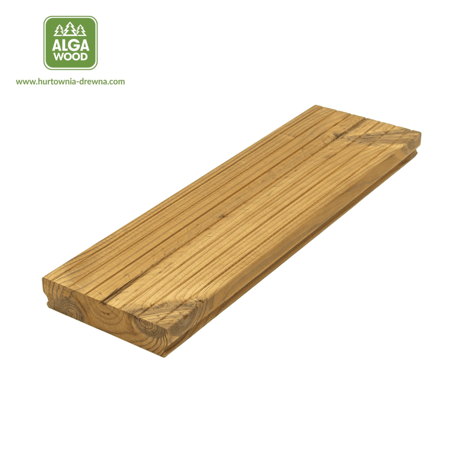 Lame de terrasse rainurée Thermo Sosna 26×140 BROfix classe AB – pose cachée – AlgaWood