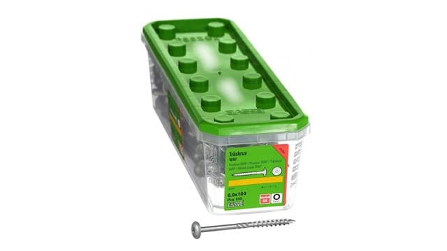 Viti argentate 6 x 10 cm ESSVE WAF Corsseal, acciaio C1, TX30, confezione da 100 pezzi