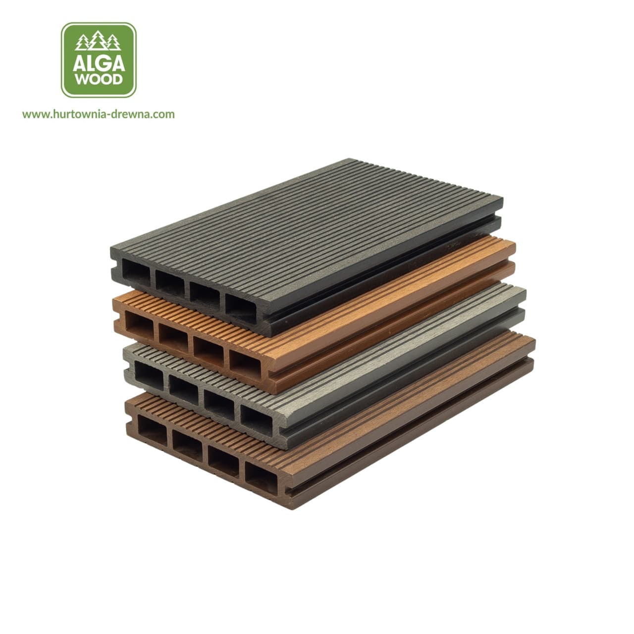 WPC composite decking board 2,5 × 14 cm – brown, grey, anthracite – grooved