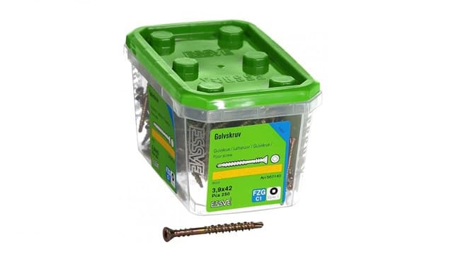 ESSVE parquet screws yellow chromated 3.9 x 4.2 cm – 250 pieces