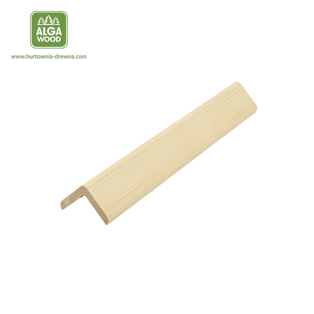 Perfil angular de madera de abeto 5 × 5 cm, espesor 1 cm, longitud 2,5 m