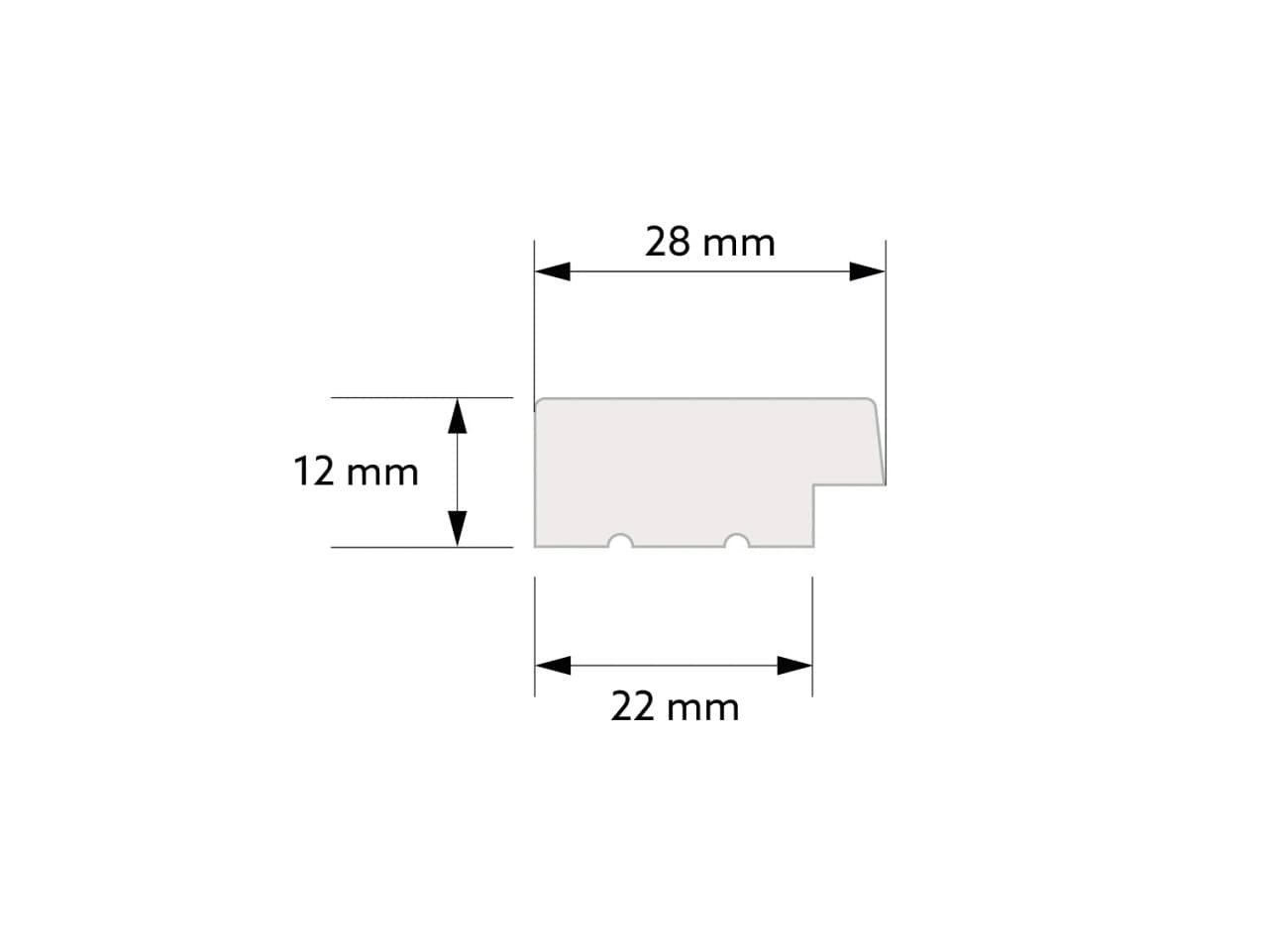 Gauche Stratifié Finition Chêne Gris L0203L