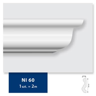Carton de 104 mètres Corniche Plafond NI60 DMS - 52 pièces