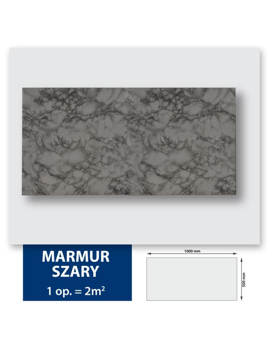 Panneau Mural décoratif Marbre Gris - Carton de 13 m² (26 pièces)