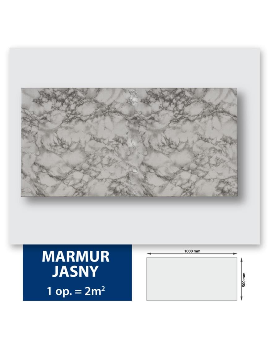 Panneau Mural décoratif Marbre Gris clair - Carton de 13 m² (26 pièces)