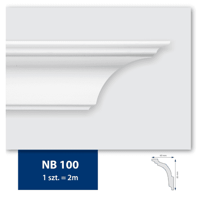 Carton de 60 mètres Corniche Plafond NB100 DMS - 30 pièces