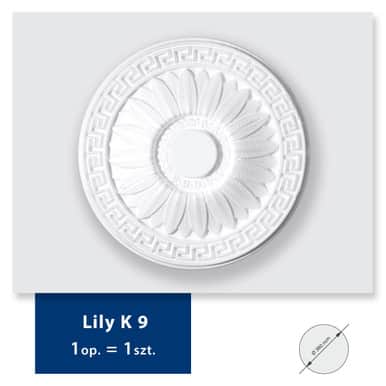 Rosace plafond Lily K9 motif géométrique en relief 8 pièces