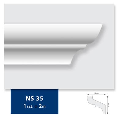 Box of 224 metres NS35 DMS ceiling cornice - 112 pieces