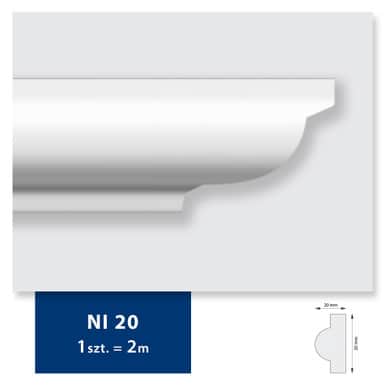 Carton de 250 mètres Corniche Plafond NI20 DMS - 175 pièces