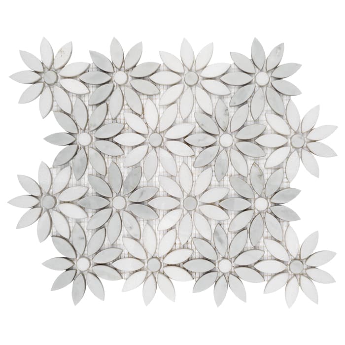 Mosaïque Carrara White Bloom
