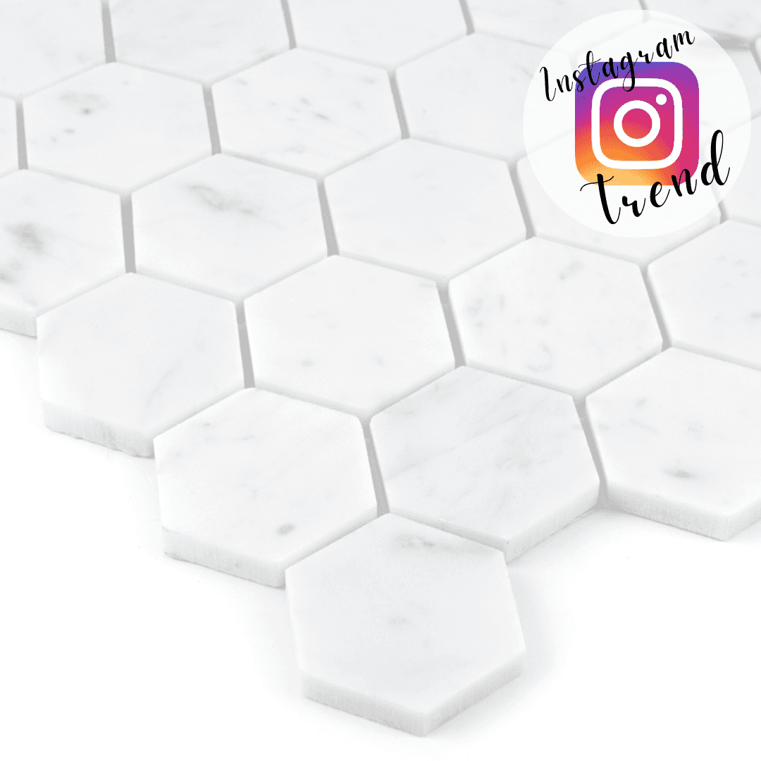 Mosaïque Carrara White Hexagon 48
