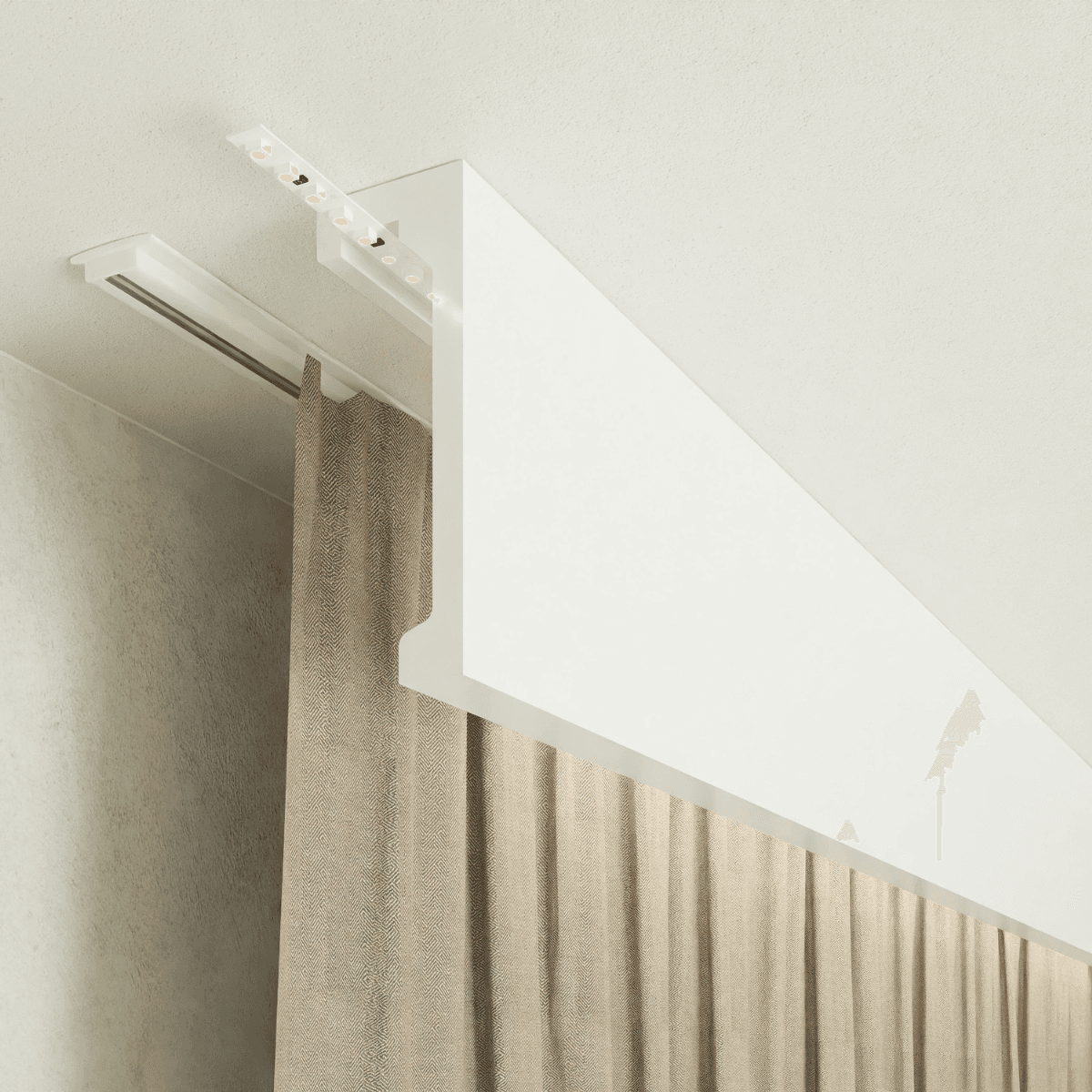 CUP-101 curtain molding, rod masking strip, curtain rod cover for installation