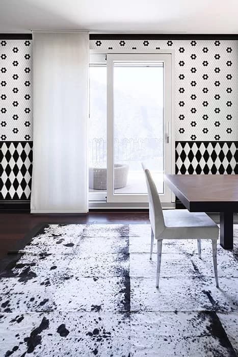 Mosaïque Mini Hexagon B&W Flower Premium matt