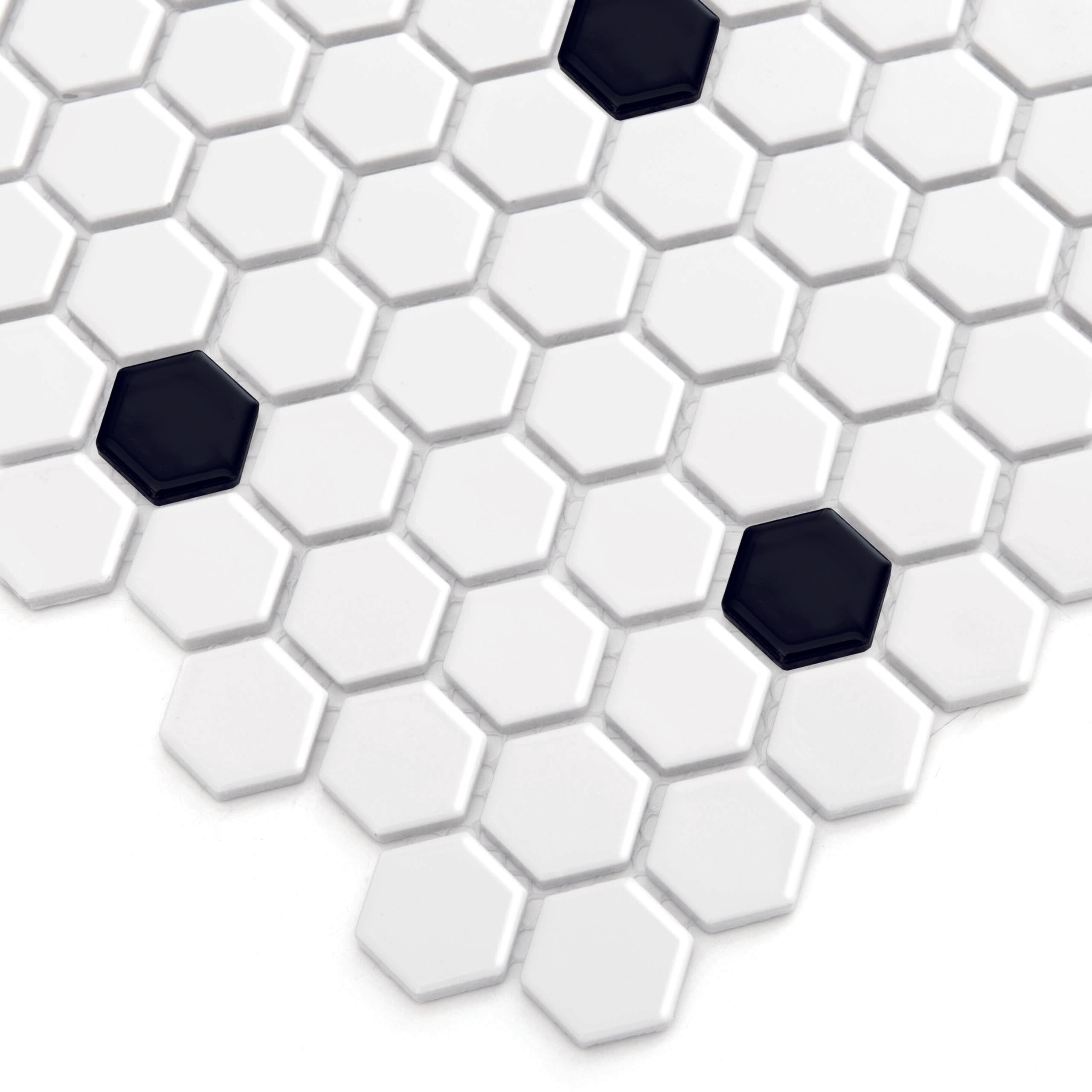 Mosaïque Mini Hexagon B&W Spot Premium matt