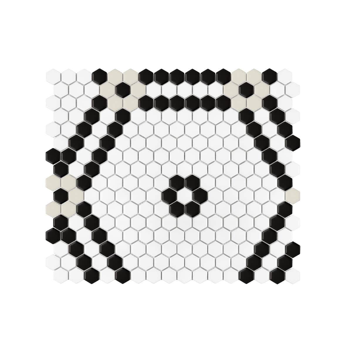 Mosaïque Mini Hexagon Doublehex Black matt