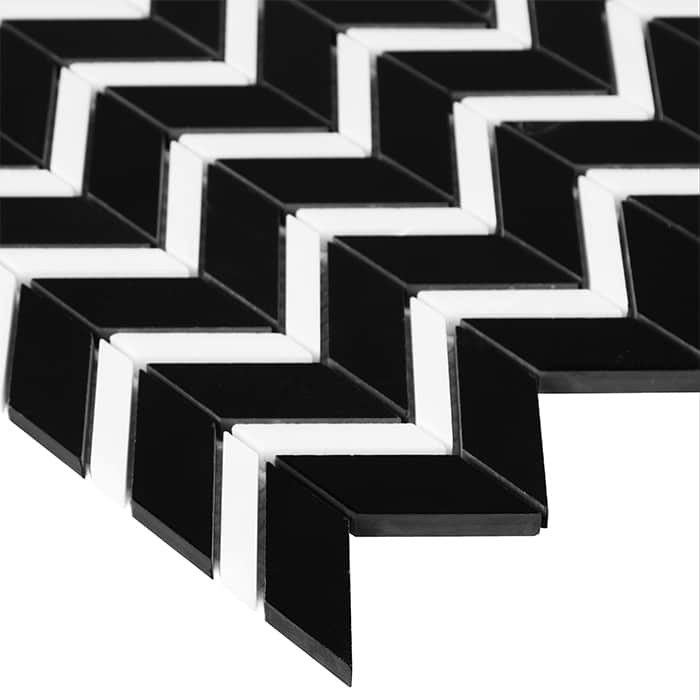 Mosaïque Pure Black Chevron Mix