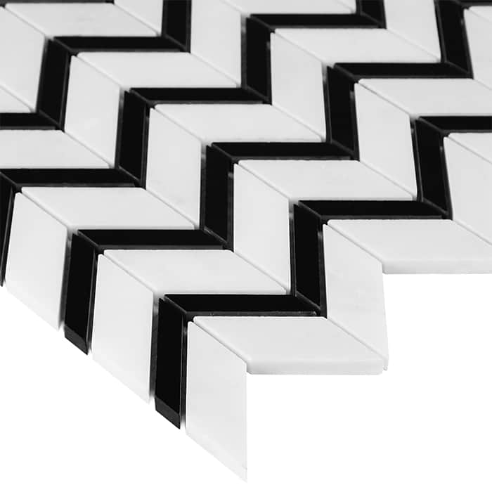 Mosaïque Pure White Chevron Mix