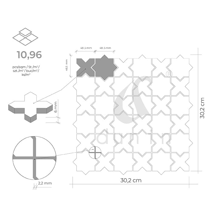 Mosaïque Star&Cross Cotton matt