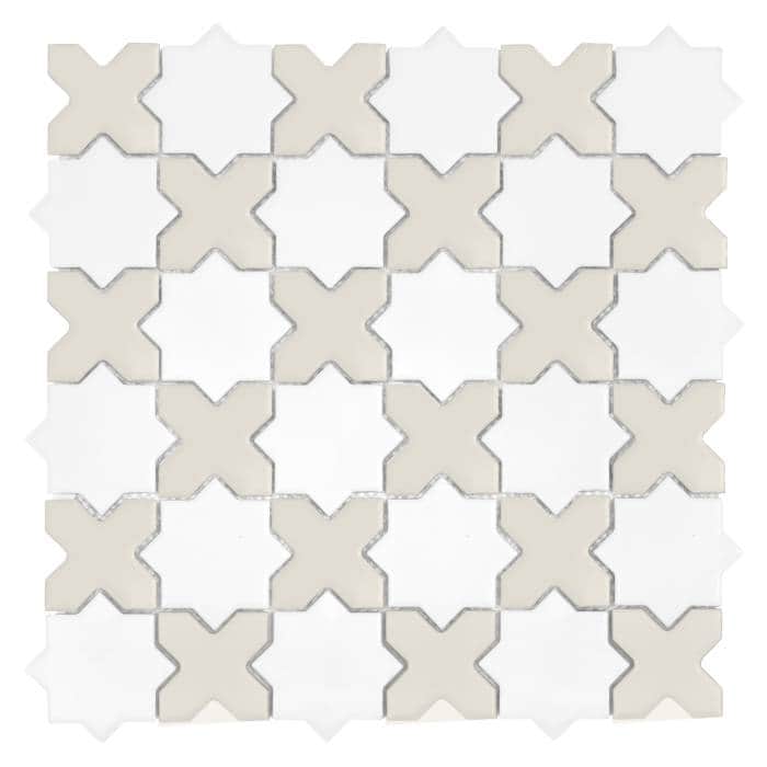 Mosaïque Star&Cross White Mix matt