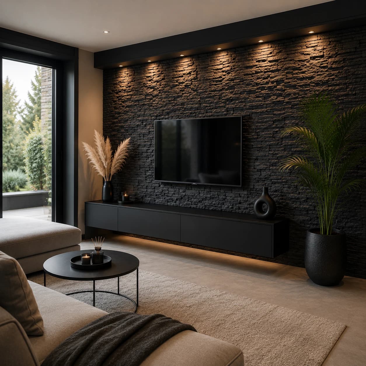 Panneau mural en polyuréthane BASALT NIGHT 122x33cm