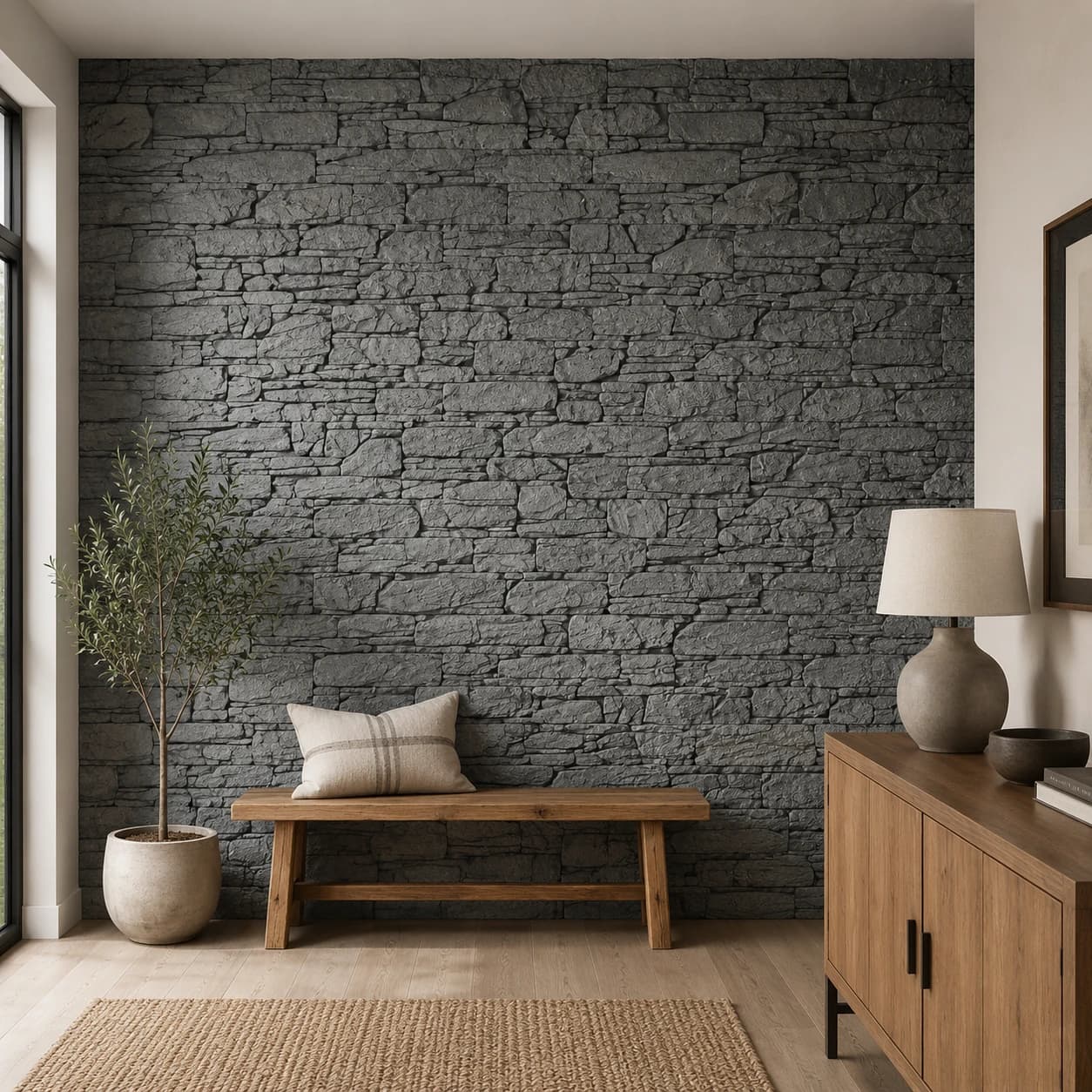 Panneau mural en polyuréthane GRIS CANYON 150x75cm