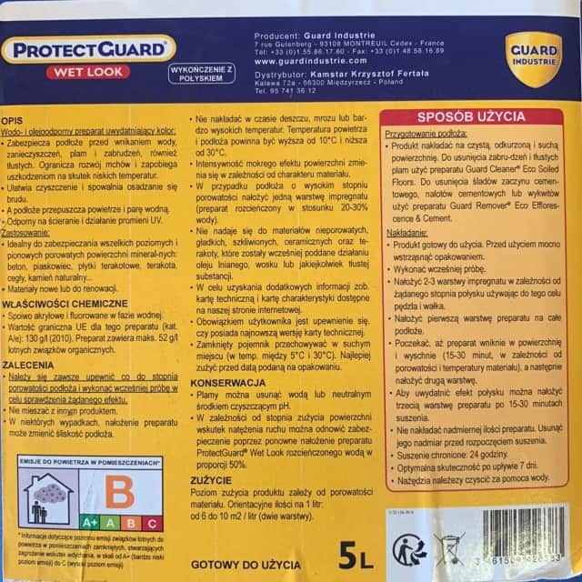 Agent d'imprégnation Protect Guard Wet Look 5L