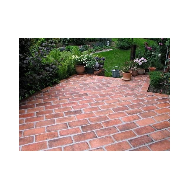 Carreau de ciment Old Brick tuile naturelle pour sol et terrasse – L : 13.5 cm x H : 27 cm x Ep : 1.5 cm
