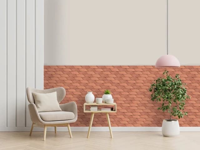 Old inclined brick tile