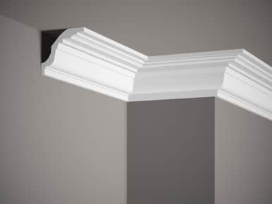 Corniche de plafond blanc mate en Profoam MDB102- L: 200,00 (cm) x H: 8,00 (cm) x P : 8,00 (cm)