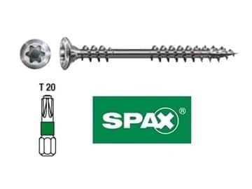 Vis à bois inox A2 argent SPAX – (façade) 4,5×60