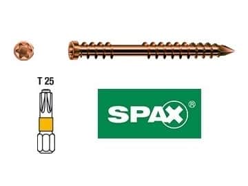 5,0×50 Vis inox pour bois acier A2 "vieil or" SPAX