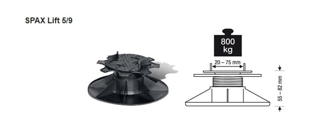 Spax Lift 5/9 – Height-adjustable joist support