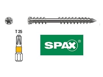 Vis à bois en acier inoxydable 5,0×80 Acier A2, argent SPAX