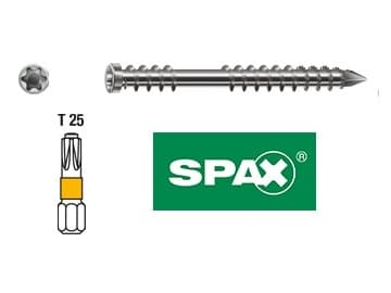 Stainless steel wood screws 5.0×50, A2 steel, silver, SPAX