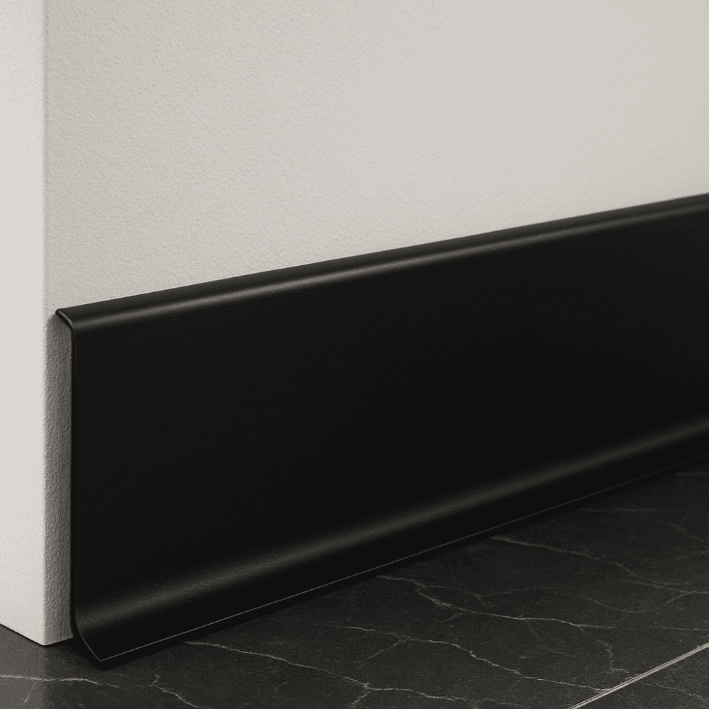 AluFit black skirting board - AF080B