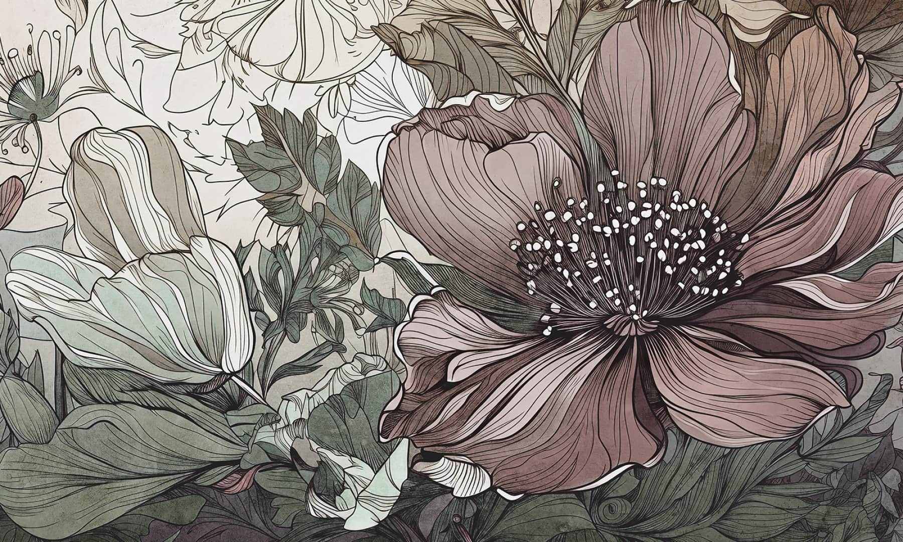 Floral dances wallpaper
